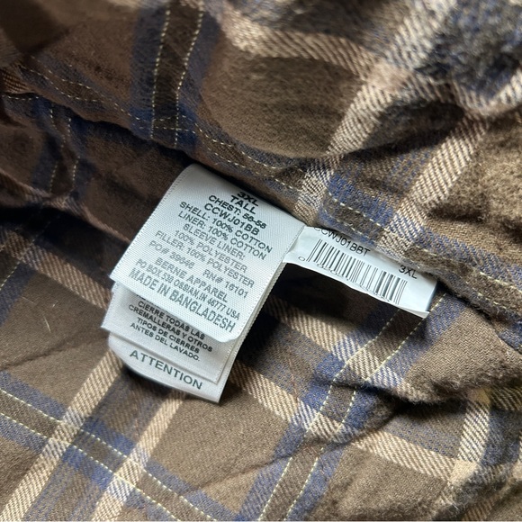 Berne Men's Duck Hooded Insulated Jacket with Concealed Weapon Pockets 3XL - Picture 4 of 8